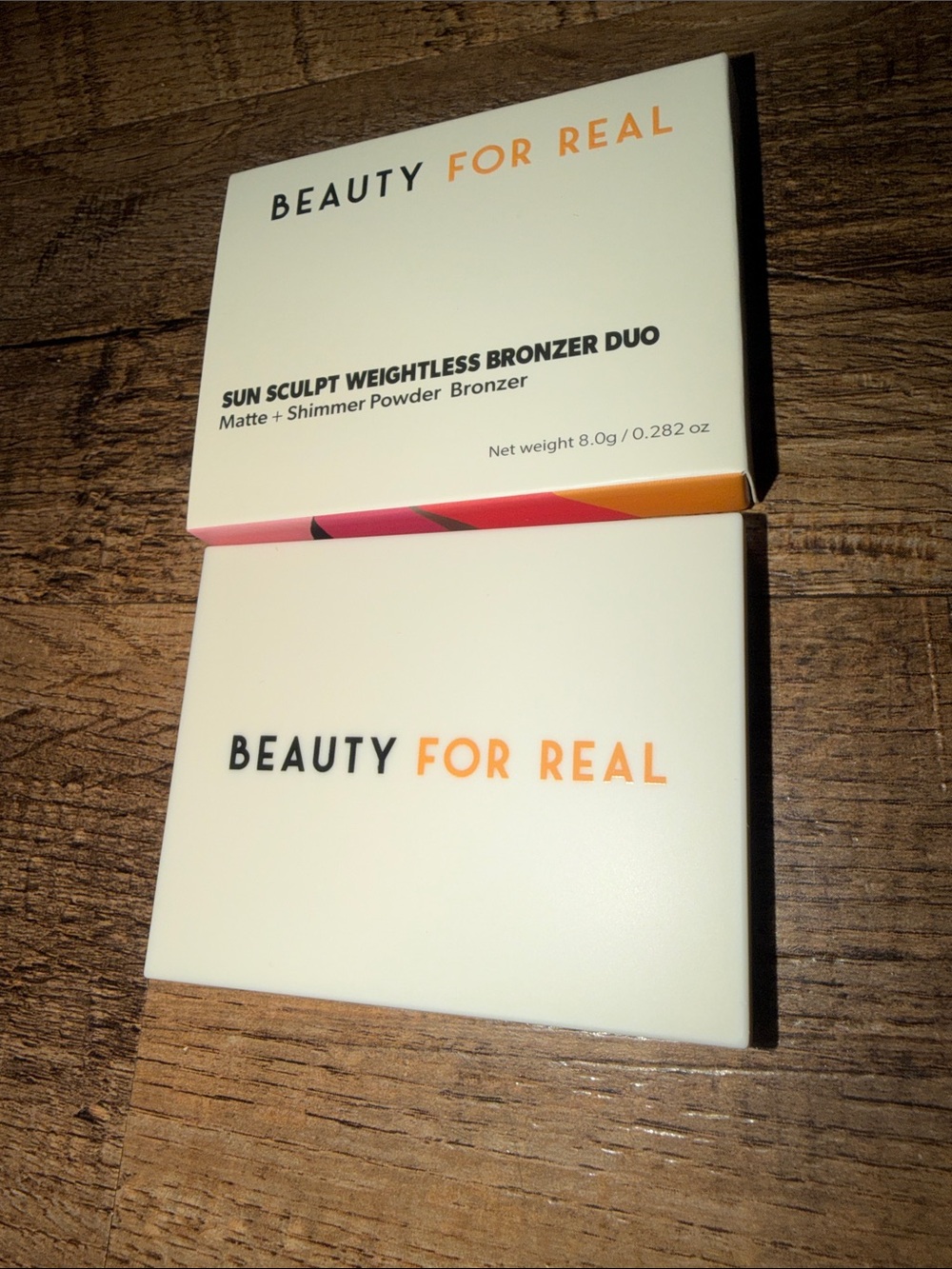 Beauty For Real Sun Sculpt Weightless Bronzer Duo - White with Coral Accents - Picture 4 of 5